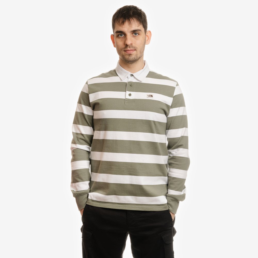 THE NORTH FACE RUGBY SHIRT AGAVE GREEN STRIPE